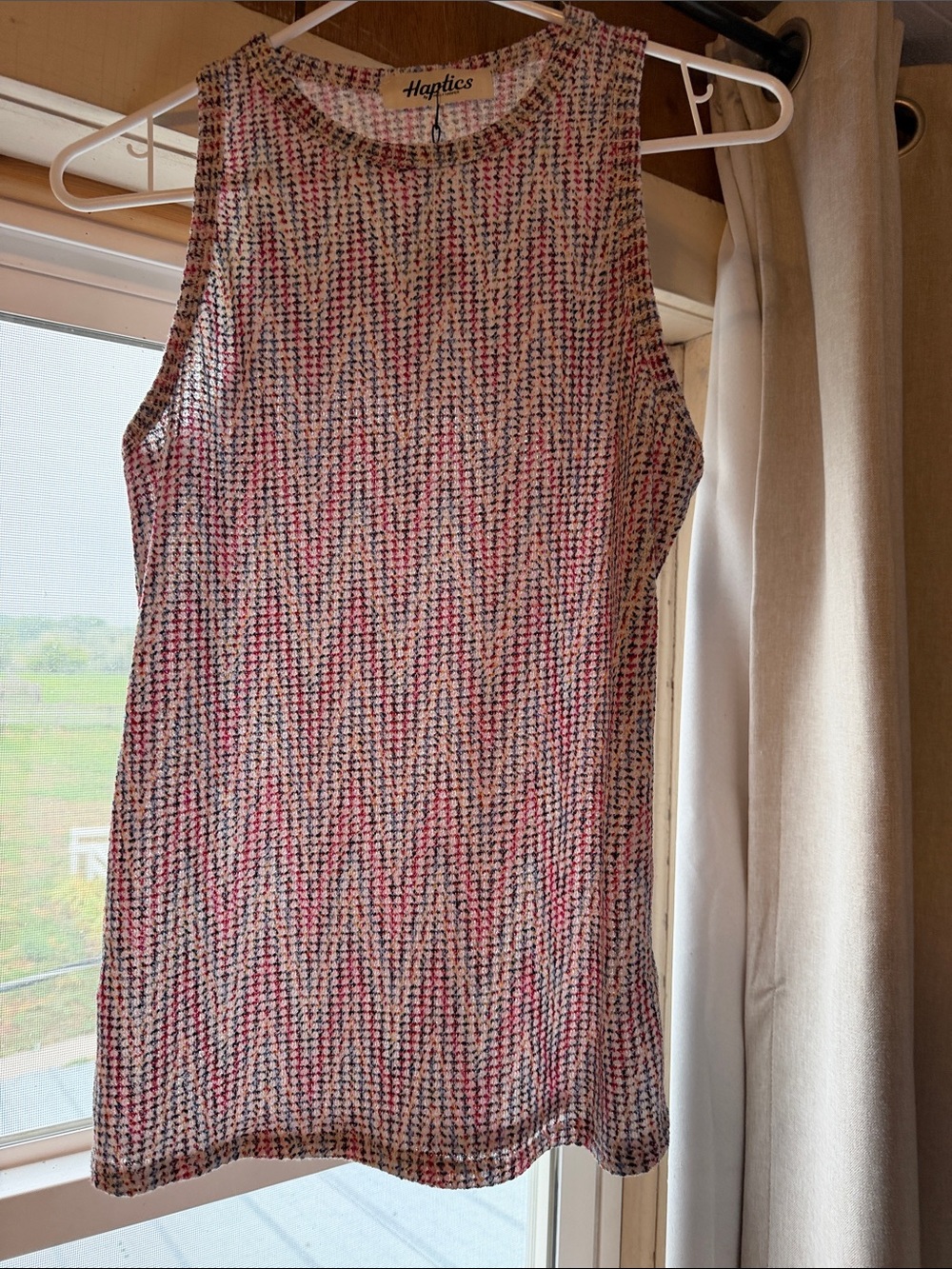 Multi Colored Chevron Knit Sleeveless Top